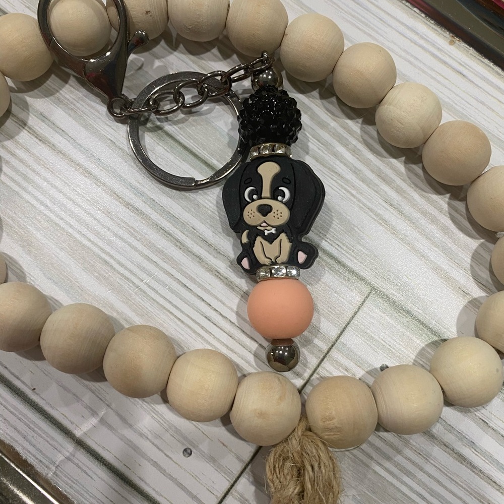 Beaded Dog Key Holder